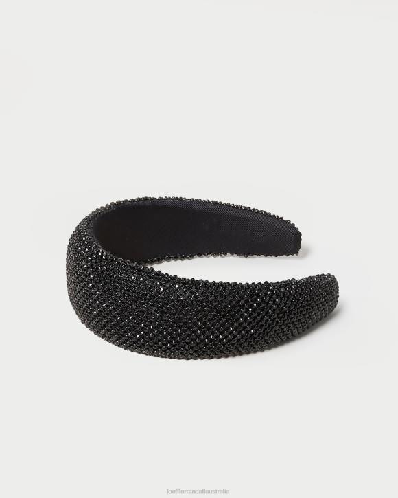 Accessories Black Diamante Loeffler Randall 044J147 Women Bellamy Puffy Headband