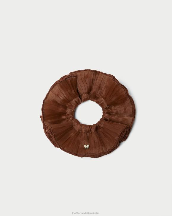 Accessories Brown Loeffler Randall 044J166 Women Emmy Pleated Layer Scrunchie