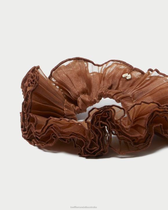 Accessories Brown Loeffler Randall 044J166 Women Emmy Pleated Layer Scrunchie
