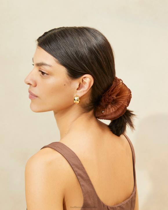 Accessories Brown Loeffler Randall 044J166 Women Emmy Pleated Layer Scrunchie