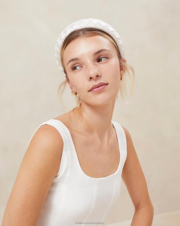 Accessories Cream Loeffler Randall 044J146 Women Everly Puffy Woven Headband