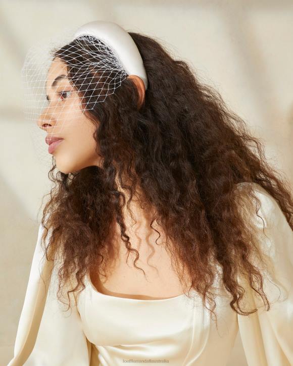 Accessories Cream Loeffler Randall 044J149 Women Adora Veiled Headband