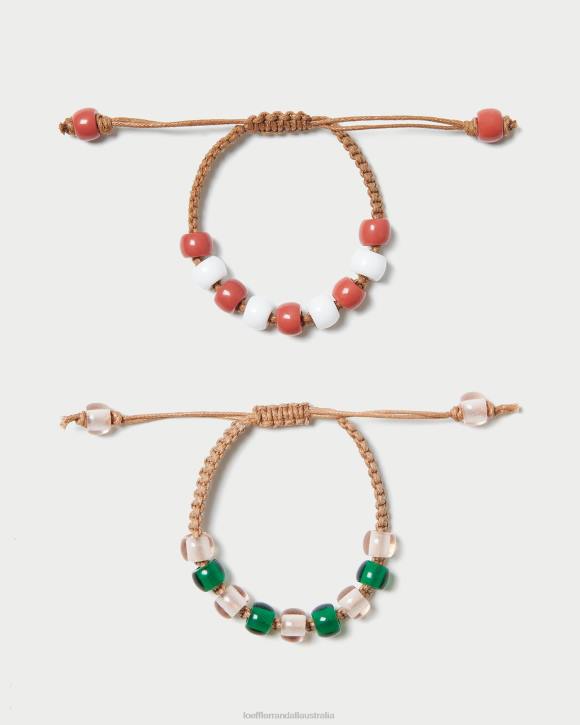 Accessories Pink Multi Loeffler Randall 044J407 Women Zena Beaded Bracelet Set