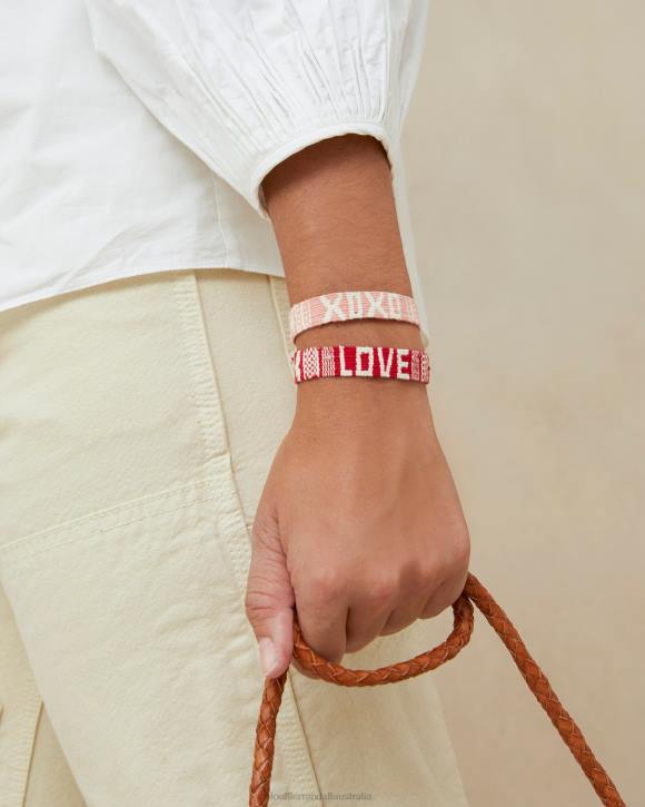 Accessories Red/Pink Loeffler Randall 044J406 Women Love XOXO Bracelets