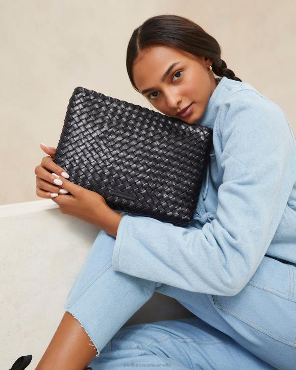 Bags Black Loeffler Randall 044J352 Women Marissa Flat Woven Clutch