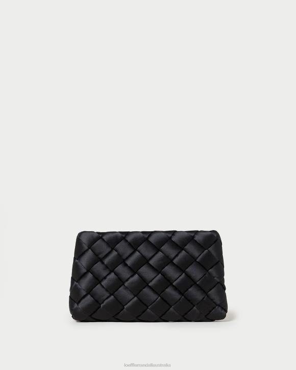 Bags Black Loeffler Randall 044J355 Women Aviva Woven Puff Clutch