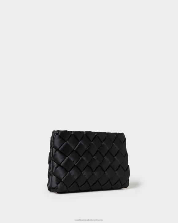 Bags Black Loeffler Randall 044J355 Women Aviva Woven Puff Clutch