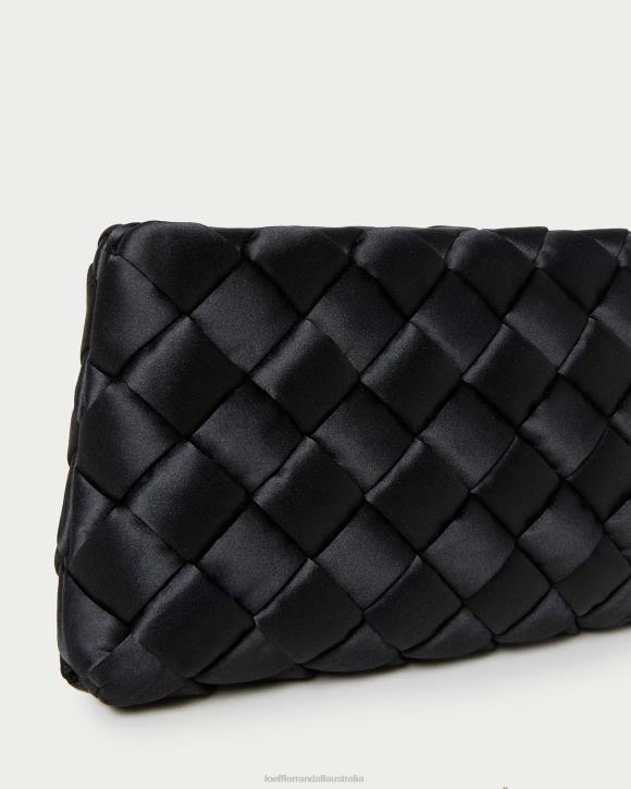 Bags Black Loeffler Randall 044J355 Women Aviva Woven Puff Clutch