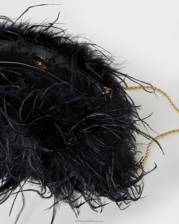 Bags Black Loeffler Randall 044J361 Women Zahara Mini Feather Pouch