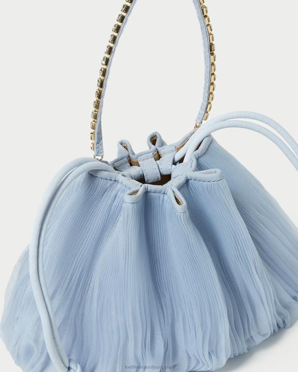 Bags Blue Loeffler Randall 044J370 Women Layne Rhinestone Pleated Pouch