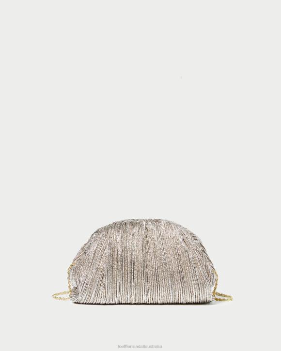Bags Champagne Loeffler Randall 044J386 Women Bailey Pleated Dome Clutch