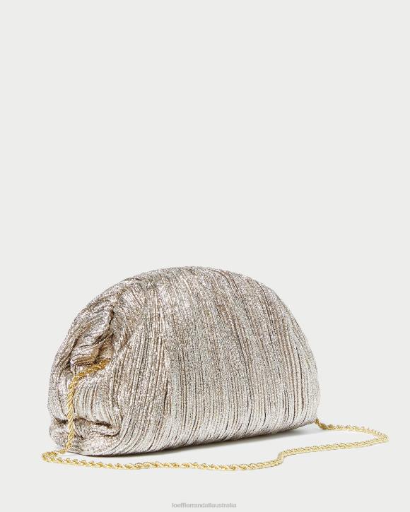 Bags Champagne Loeffler Randall 044J386 Women Bailey Pleated Dome Clutch