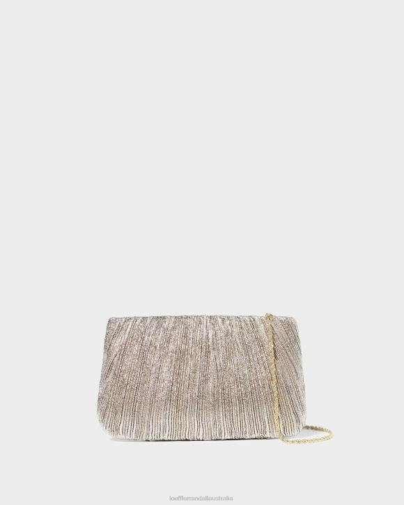 Bags Champagne Loeffler Randall 044J393 Women Brit Flat Pleated Clutch
