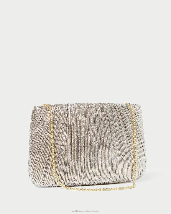 Bags Champagne Loeffler Randall 044J393 Women Brit Flat Pleated Clutch