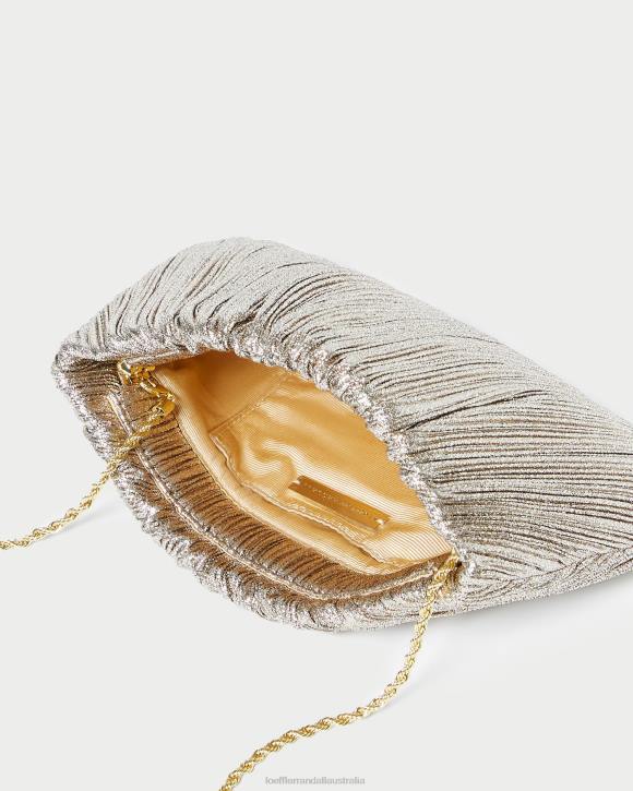 Bags Champagne Loeffler Randall 044J393 Women Brit Flat Pleated Clutch