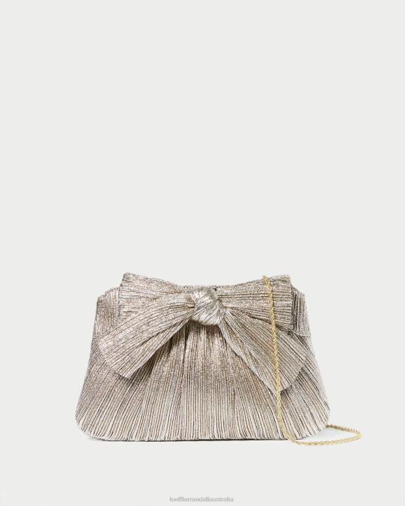 Bags Champagne Loeffler Randall 044J394 Women Rayne Bow Clutch