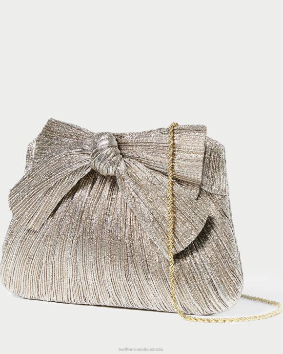 Bags Champagne Loeffler Randall 044J394 Women Rayne Bow Clutch