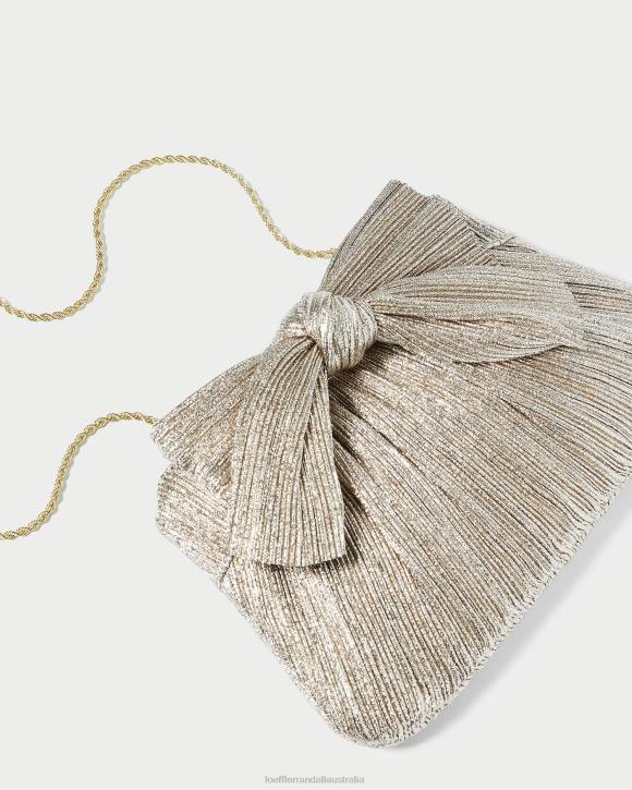 Bags Champagne Loeffler Randall 044J394 Women Rayne Bow Clutch