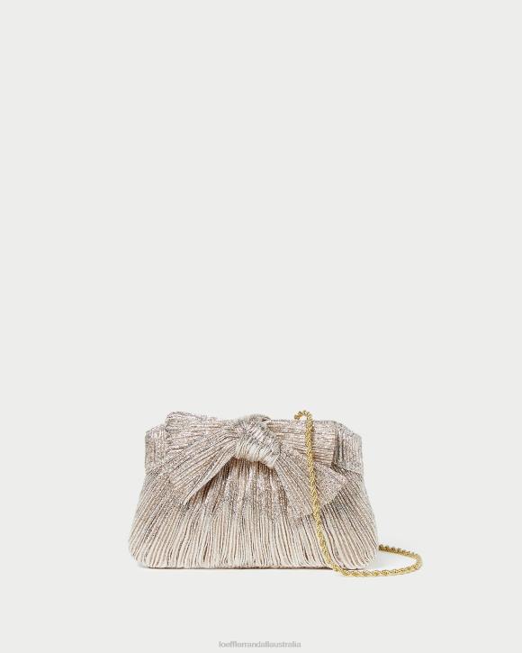 Bags Champagne Loeffler Randall 044J395 Women Rochelle Mini Bow Clutch