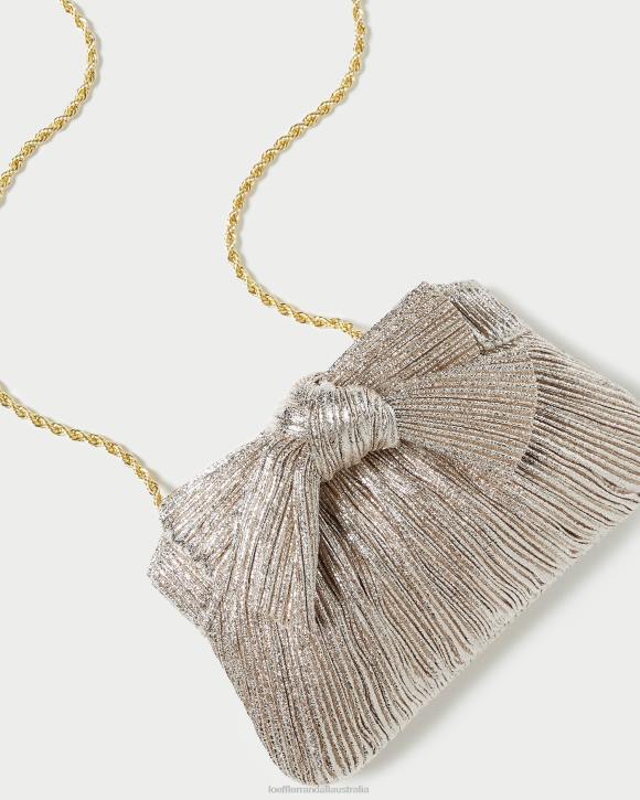 Bags Champagne Loeffler Randall 044J395 Women Rochelle Mini Bow Clutch