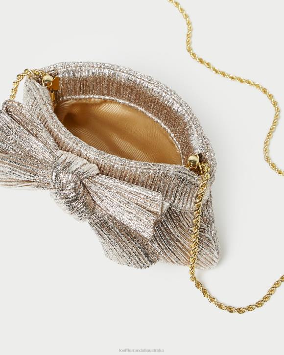 Bags Champagne Loeffler Randall 044J395 Women Rochelle Mini Bow Clutch