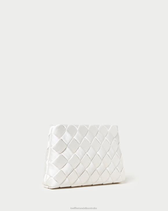 Bags Cream Loeffler Randall 044J351 Women Aviva Woven Puff Clutch
