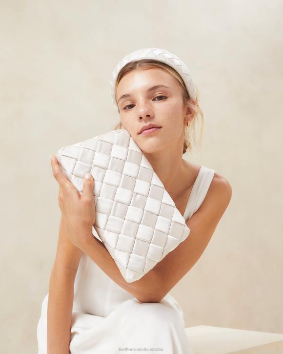 Bags Cream Loeffler Randall 044J351 Women Aviva Woven Puff Clutch