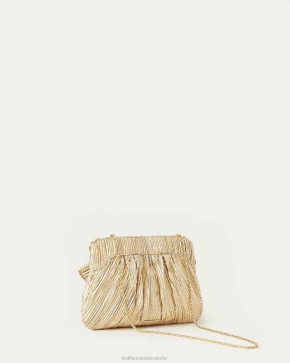 Bags Gold Loeffler Randall 044J333 Women Rayne Bow Clutch