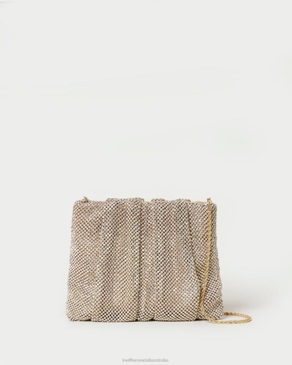 Bags Gold Loeffler Randall 044J344 Women Ember Diamante Gathered Clutch