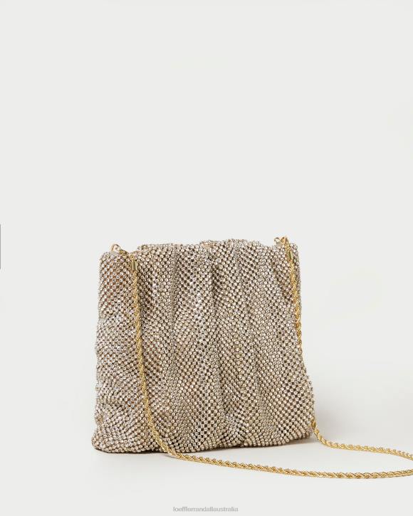 Bags Gold Loeffler Randall 044J344 Women Ember Diamante Gathered Clutch