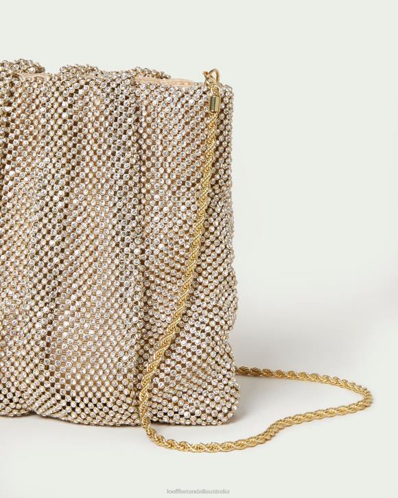 Bags Gold Loeffler Randall 044J344 Women Ember Diamante Gathered Clutch