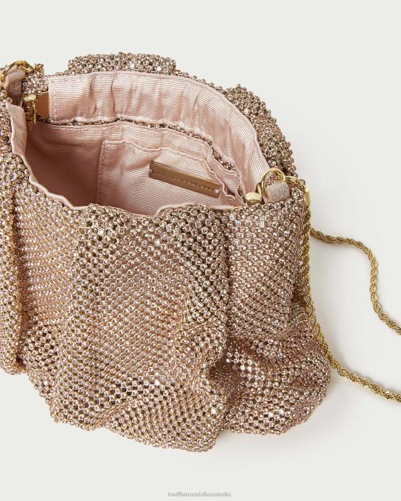 Bags Light Peach Loeffler Randall 044J359 Women Ember Diamante Gathered Clutch