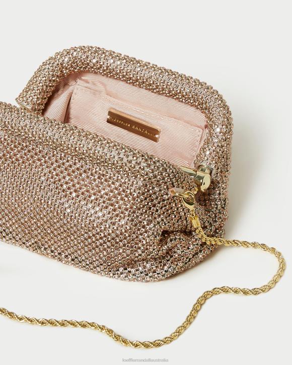 Bags Light Peach Loeffler Randall 044J369 Women Doris Diamante Mini Pouch