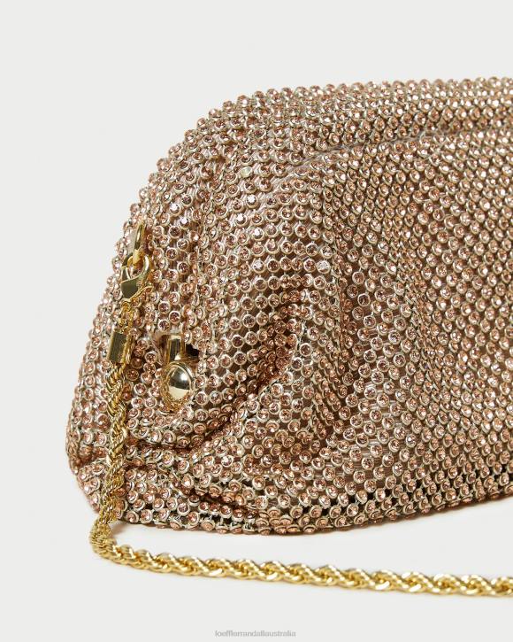 Bags Light Peach Loeffler Randall 044J369 Women Doris Diamante Mini Pouch
