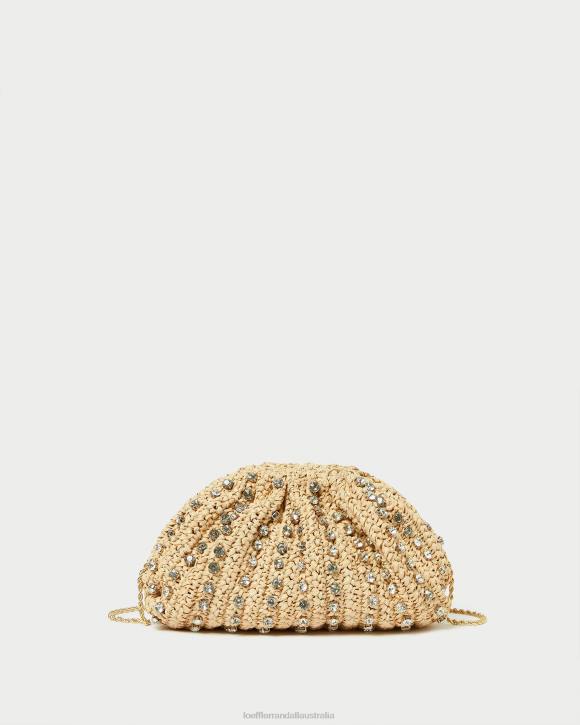 Bags Natural/Clear Loeffler Randall 044J389 Women Bailey Dome Clutch