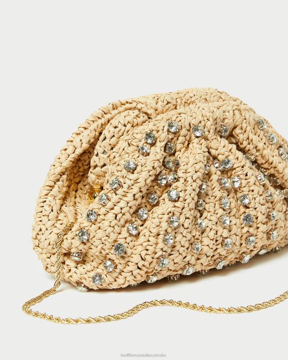Bags Natural/Clear Loeffler Randall 044J389 Women Bailey Dome Clutch