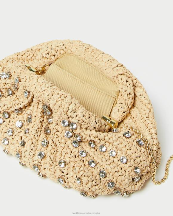 Bags Natural/Clear Loeffler Randall 044J389 Women Bailey Dome Clutch