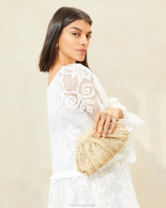 Bags Natural/Clear Loeffler Randall 044J389 Women Bailey Dome Clutch