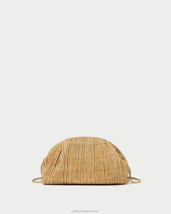 Bags Natural Loeffler Randall 044J367 Women Bailey Pleated Dome Clutch
