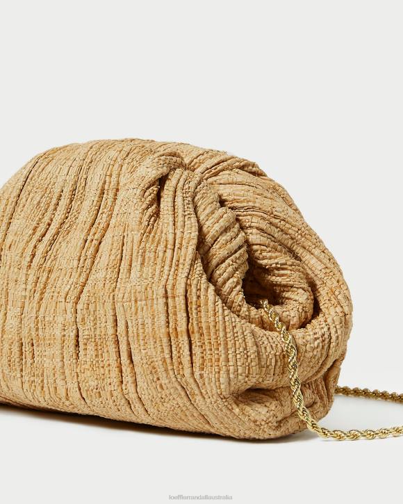 Bags Natural Loeffler Randall 044J367 Women Bailey Pleated Dome Clutch