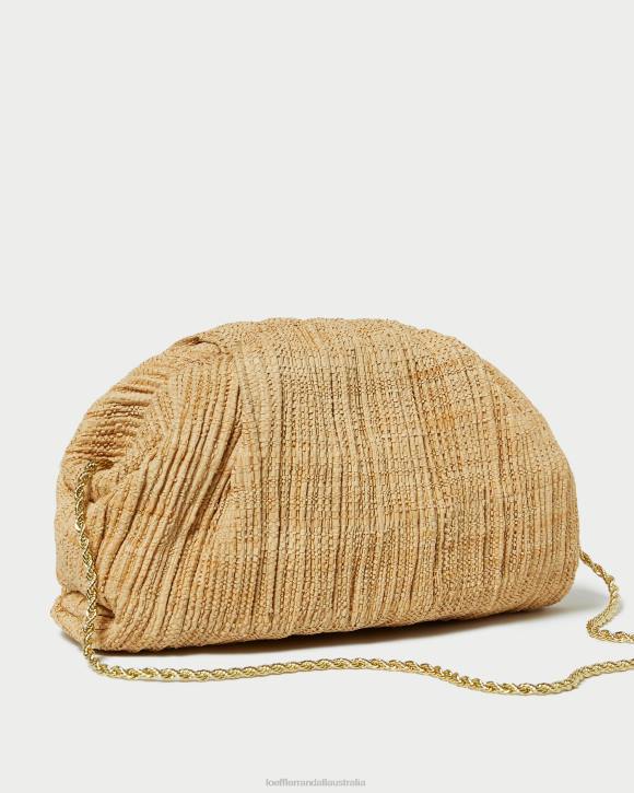Bags Natural Loeffler Randall 044J367 Women Bailey Pleated Dome Clutch