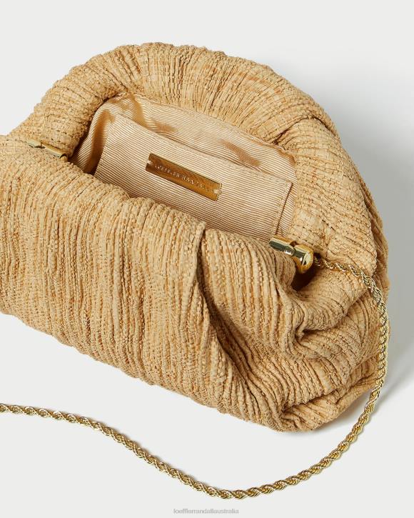 Bags Natural Loeffler Randall 044J367 Women Bailey Pleated Dome Clutch