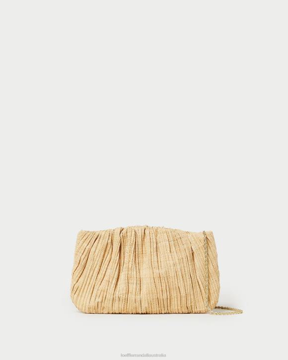 Bags Natural Loeffler Randall 044J368 Women Brit Flat Pleated Clutch
