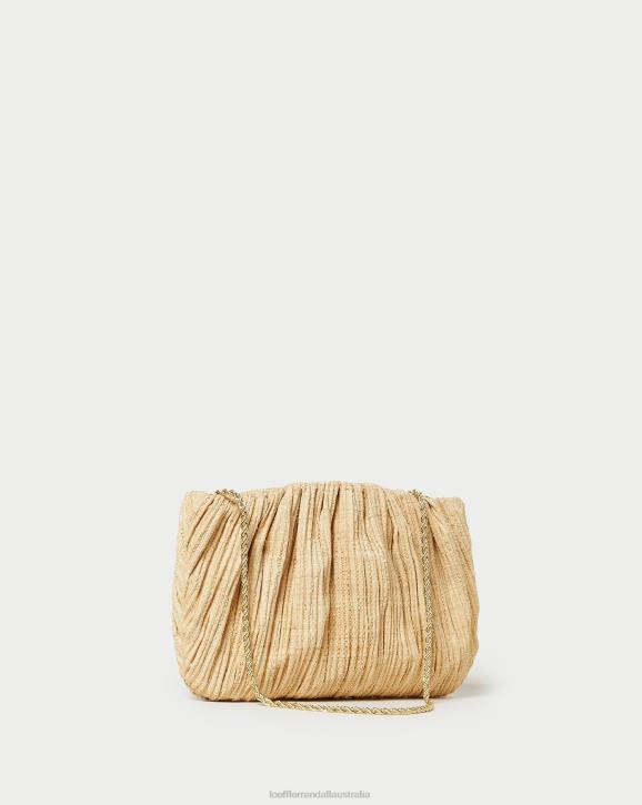 Bags Natural Loeffler Randall 044J368 Women Brit Flat Pleated Clutch