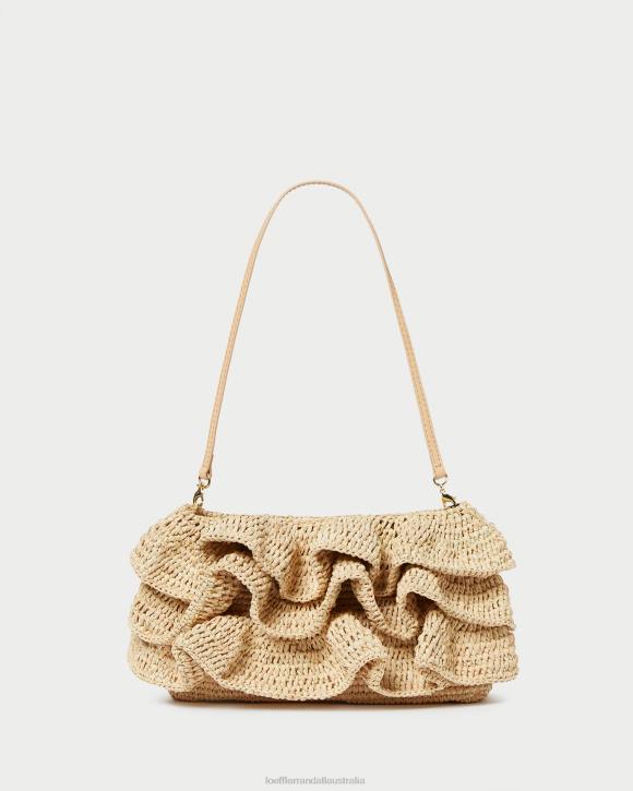 Bags Natural Loeffler Randall 044J375 Women Odette Ruffle Clutch