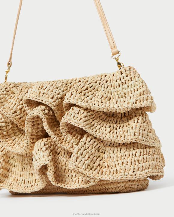 Bags Natural Loeffler Randall 044J375 Women Odette Ruffle Clutch