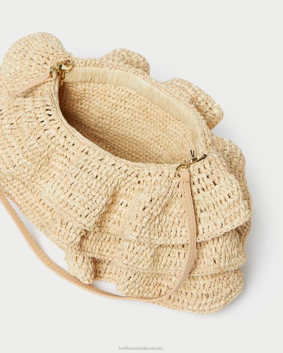 Bags Natural Loeffler Randall 044J375 Women Odette Ruffle Clutch