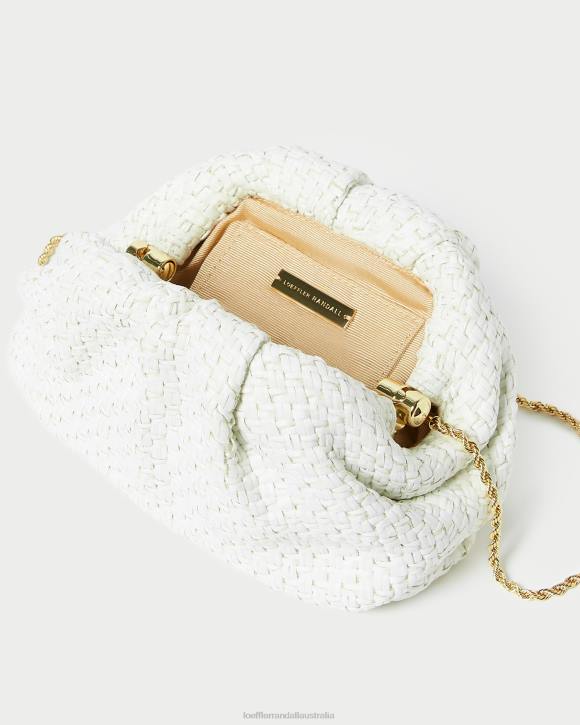 Bags White Loeffler Randall 044J398 Women Bailey Raffia Dome Clutch