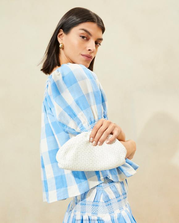 Bags White Loeffler Randall 044J398 Women Bailey Raffia Dome Clutch