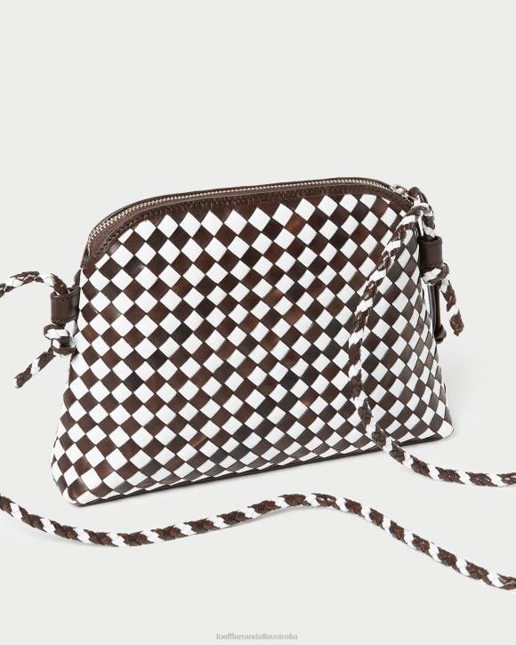 Bags Chocolate/White Loeffler Randall 044J332 Women Mallory Woven Crossbody